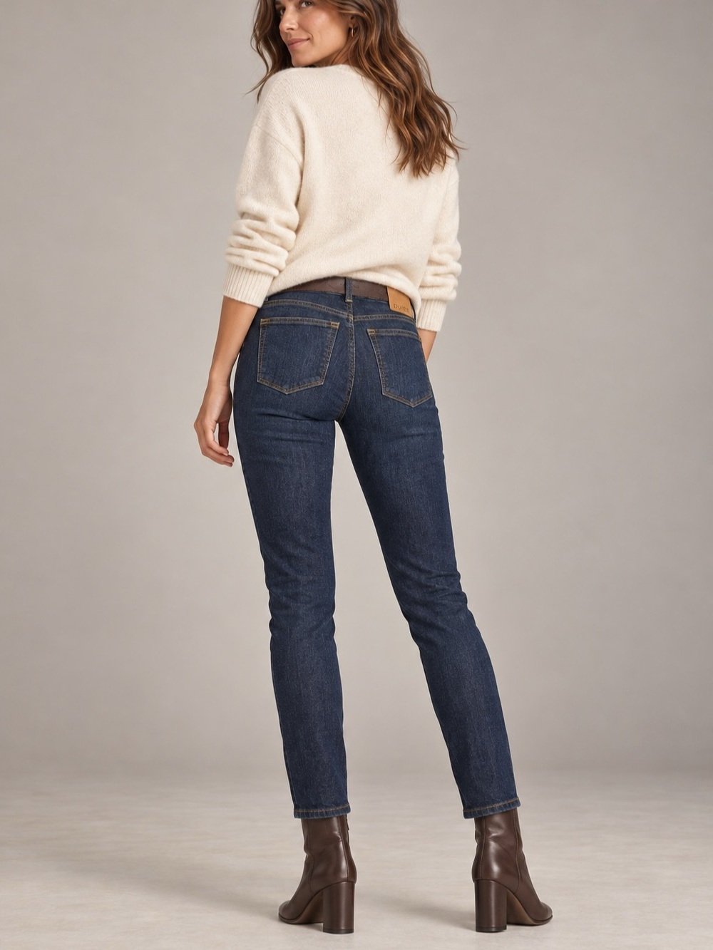 DU/ER Fireside Denim Slim Straight Fleece-Lined Jeans 29×32 Dark Wash - Picture 2 of 14